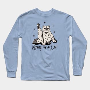 Karma is a Cat with Stars Long Sleeve T-Shirt